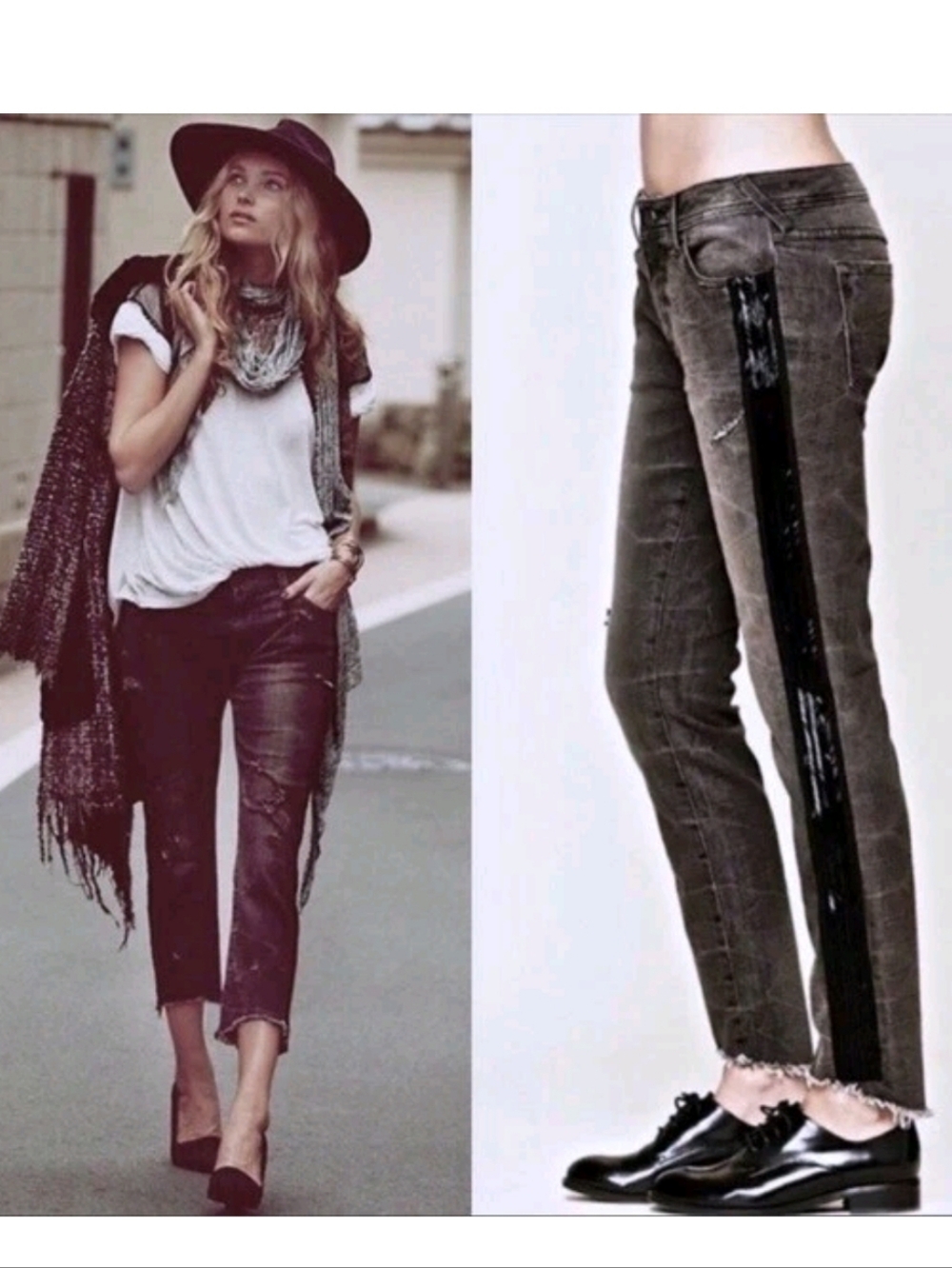 Free People Summer Solstice Destroyed Beaded Jeans 27